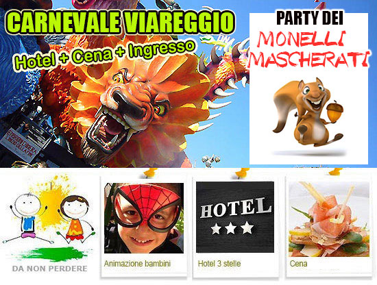 Il Party dei Monelli Mascherati al Carnevale di Viareggio 2017 in Toscana